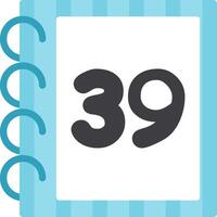 Colorful Flat Icon Thirty Nine Counting vector
