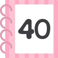 Bright and Flat Icon for Number Forty vector
