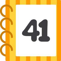 Flat Forty One Number Icon Design vector