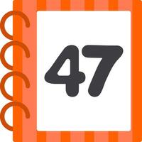 Flat Forty Seven Icon for Counting Book vector
