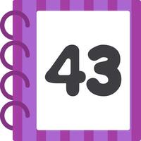 Fun Icon Flat Style Forty Three Number vector