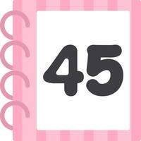 Flat Forty Five Number Icon in Color Style vector