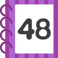 Forty Eight Number Icon in Flat Style vector