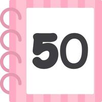 Fifty Number Learning Icon for Kids Flat vector