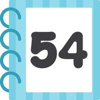 Flat Color Icon Fifty Four Number vector
