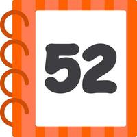 Colorful Icon Flat Style Fifty Two Number vector