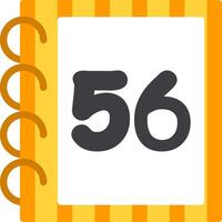 Flat Number Icon Fifty Six for Education vector