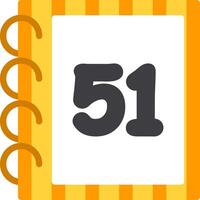 Flat Icon Design for Fifty One Number vector