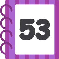 Educational Flat Fifty Three Number Icon vector