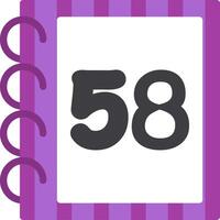 Flat Fifty Eight Icon for Kids Learning vector