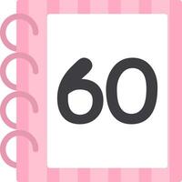 Colorful Sixty Number Flat Style Icon vector