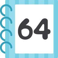 Colorful Flat Icon Sixty Four Number vector