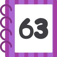 Flat Number Sixty Three Fun Kids Icon vector