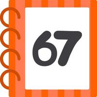 Colorful Sixty Seven Number Flat Icon vector
