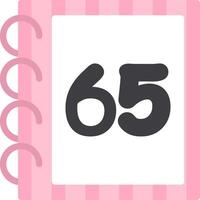 Learning Flat Sixty Five Number Icon vector