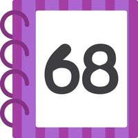 Flat Icon for Sixty Eight Number vector