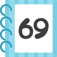 Fun Flat Sixty Nine Number Learning Icon vector