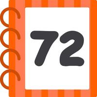 Bright Flat Icon Seventy Two Number vector