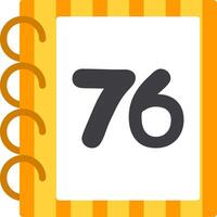 Kids Flat Icon Seventy Six for Counting vector