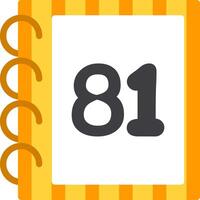 Bright Flat Eighty One Number Icon Design vector