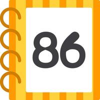 Colorful Learning Icon Eighty Six Number vector