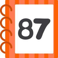 Flat Style Eighty Seven Number Icon vector