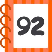 Flat Icon for Ninty Two Learning vector