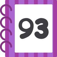 Bright and Fun Ninty Three Icon Flat Style vector