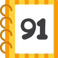 Ninty One Icon in Flat Colorful Design vector