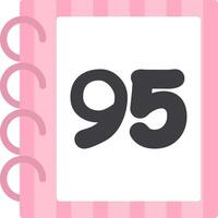 Colorful Flat Style Icon Ninty Five Number vector