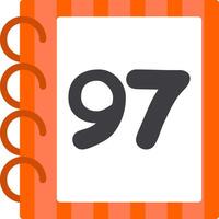 Flat Ninty Seven Colorful Number Icon vector