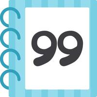 Colorful Flat Icon for Ninty Nine Number vector