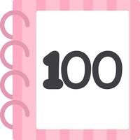 One Hundred Flat Colorful Learning Icon vector