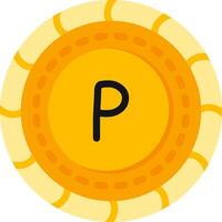 Pula Coin in Colorful Design vector