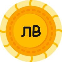 Bulgarian Coin Flat Color Style vector