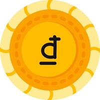 Dong Coin Flat Color Currency Design vector