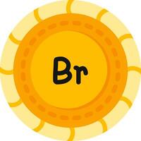 Birr Currency Coin Flat Color Icon vector