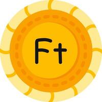 Forint Coin in Flat Color Style vector