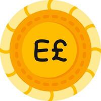 Egyptian Pound Coin Colorful Art vector