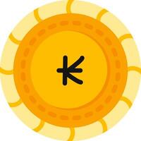 Kip Currency Coin Colorful Flat vector