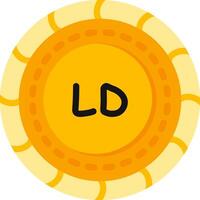 Libyan Currency Coin Flat Color vector