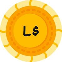 Liberian Coin in Flat Color Style vector
