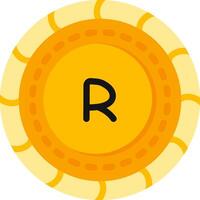 Rand Coin Flat Color Currency Illustration vector