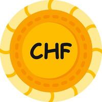 Swiss Franc Coin Colorful Flat vector