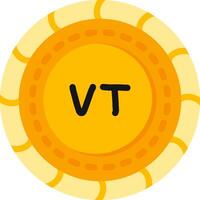 Vatu Currency Coin Flat Style vector