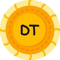 Tunisian Currency Coin Flat Style vector