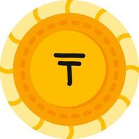 Tenge Coin Flat Colorful Design vector
