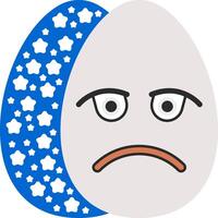 Sad Face Easter Egg with Tear Drops vector