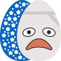 Sick Expression Easter Egg with Thermometer vector