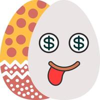 Greedy Smile Easter Egg Flat Design vector